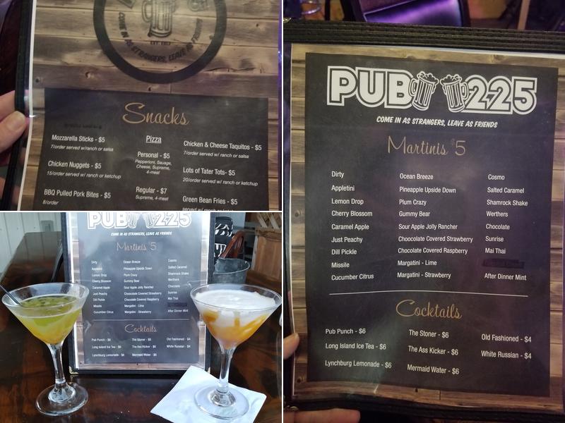 Pub 225 Menu