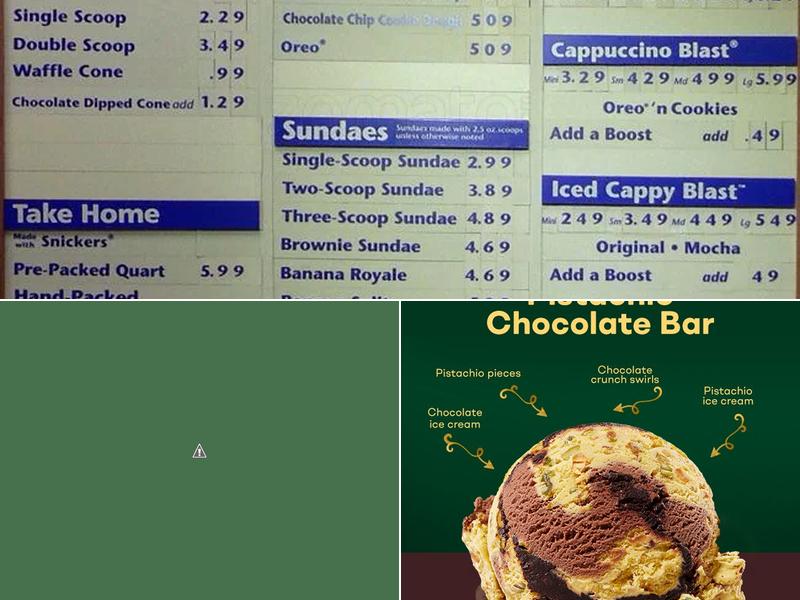 Baskin-Robbins Menu