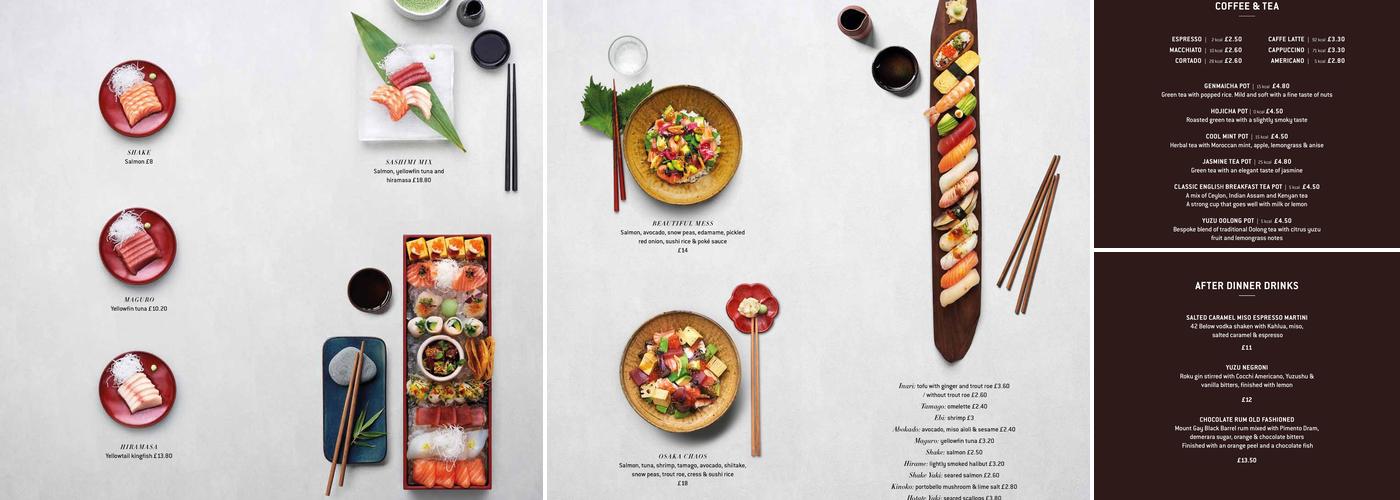 Sticks'n'Sushi Covent Garden Menu