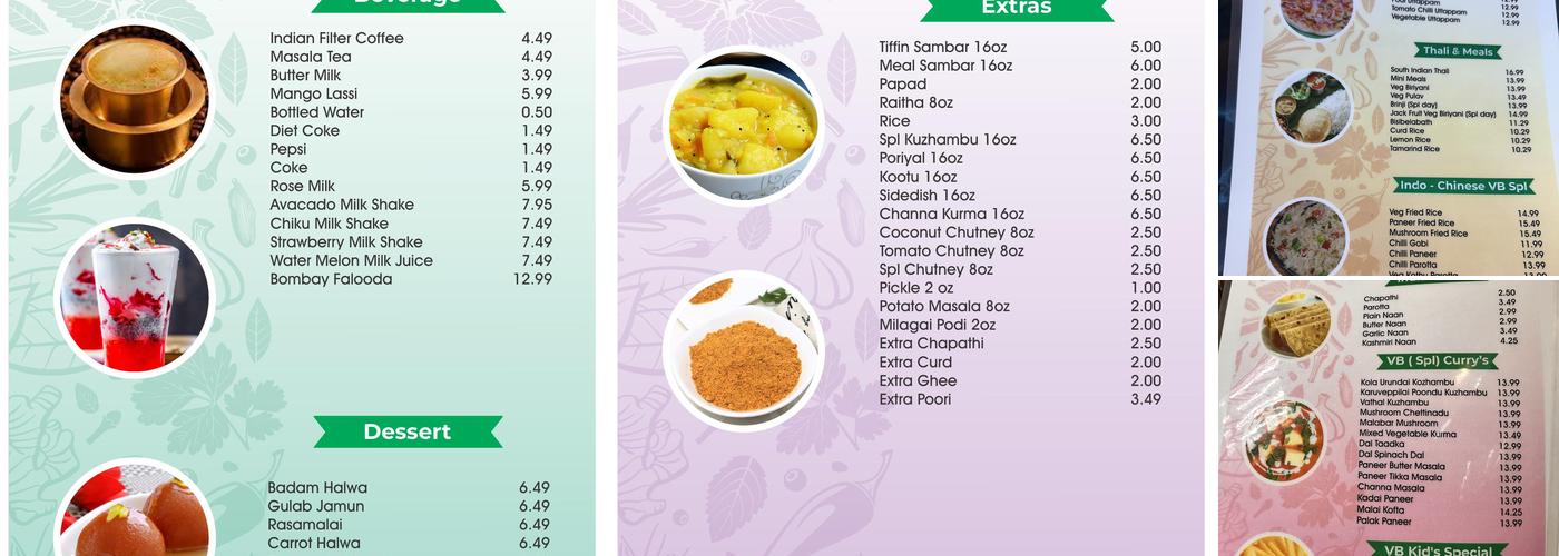 Vasantha Bhavan Menu