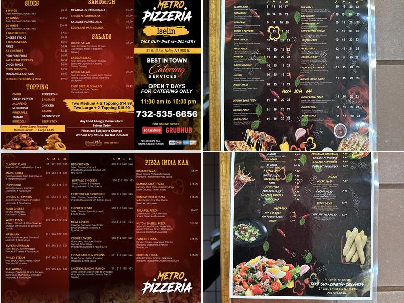 Metro Pizzeria Menu