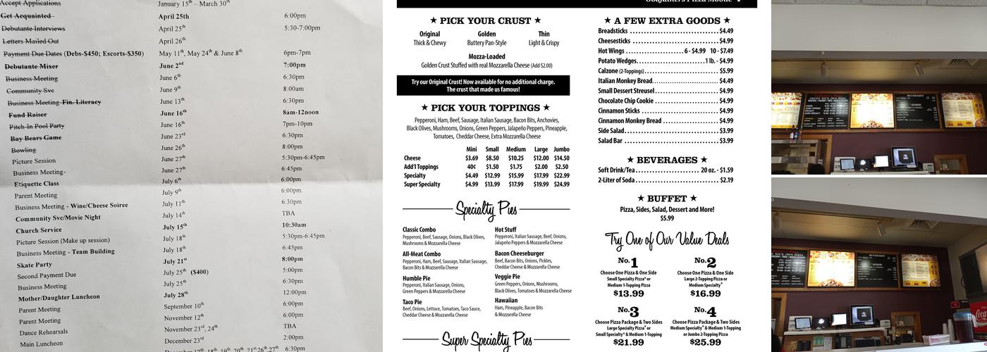 Godfather's Pizza Menu