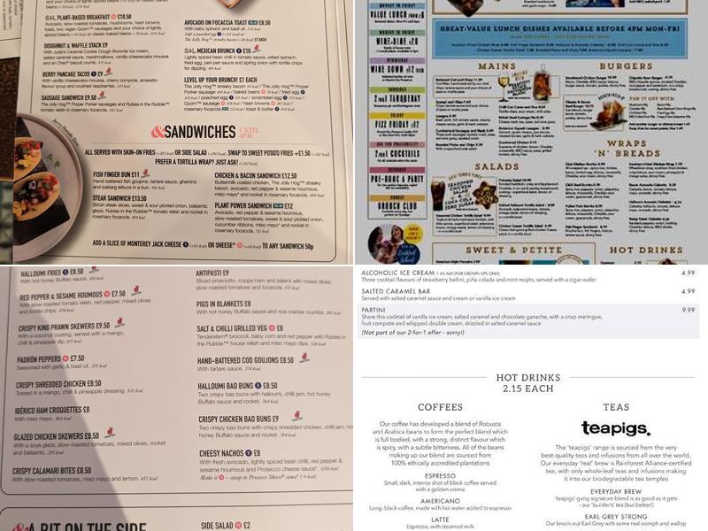 Slug & Lettuce - County Hall Menu