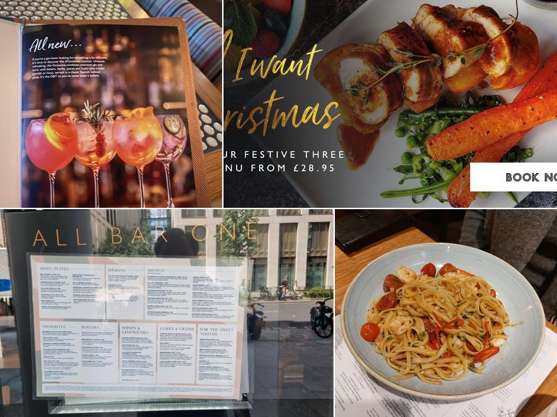 All Bar One Waterloo Menu