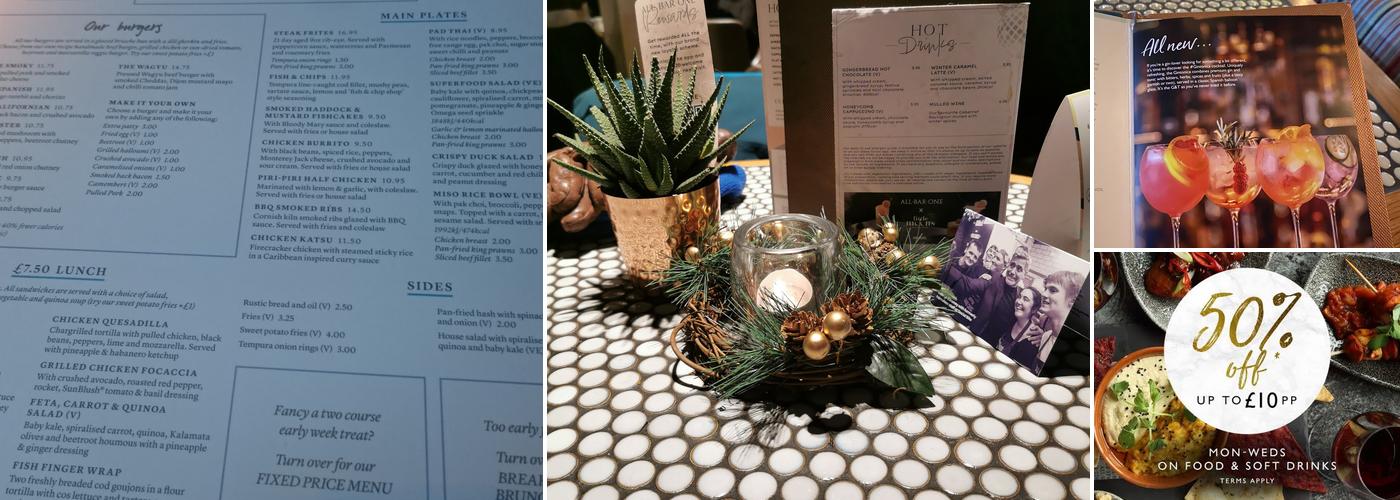 All Bar One New Oxford Street Menu