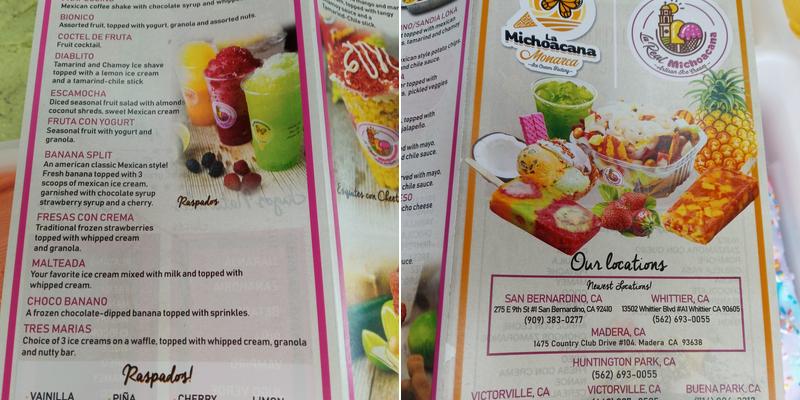 La real michoacana hp Menu
