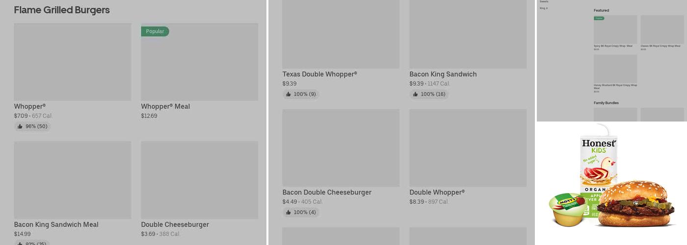 Burger King Menu