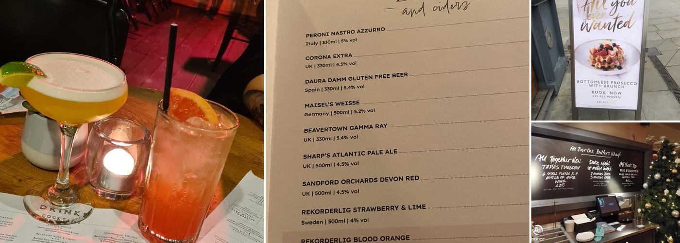 All Bar One Butlers Wharf Menu