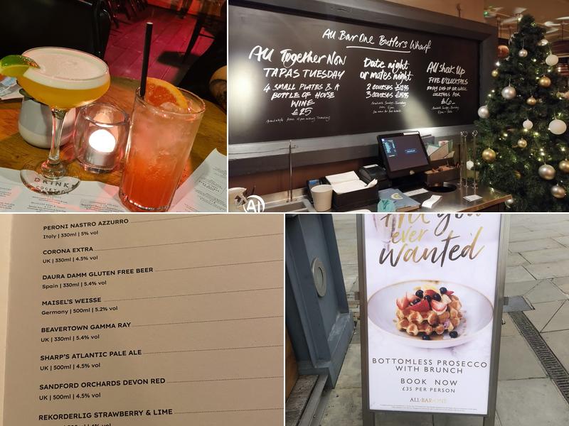 All Bar One Butlers Wharf Menu