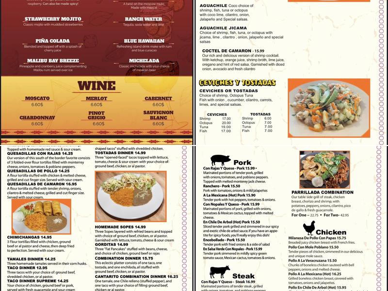 Cantarito’s Menu