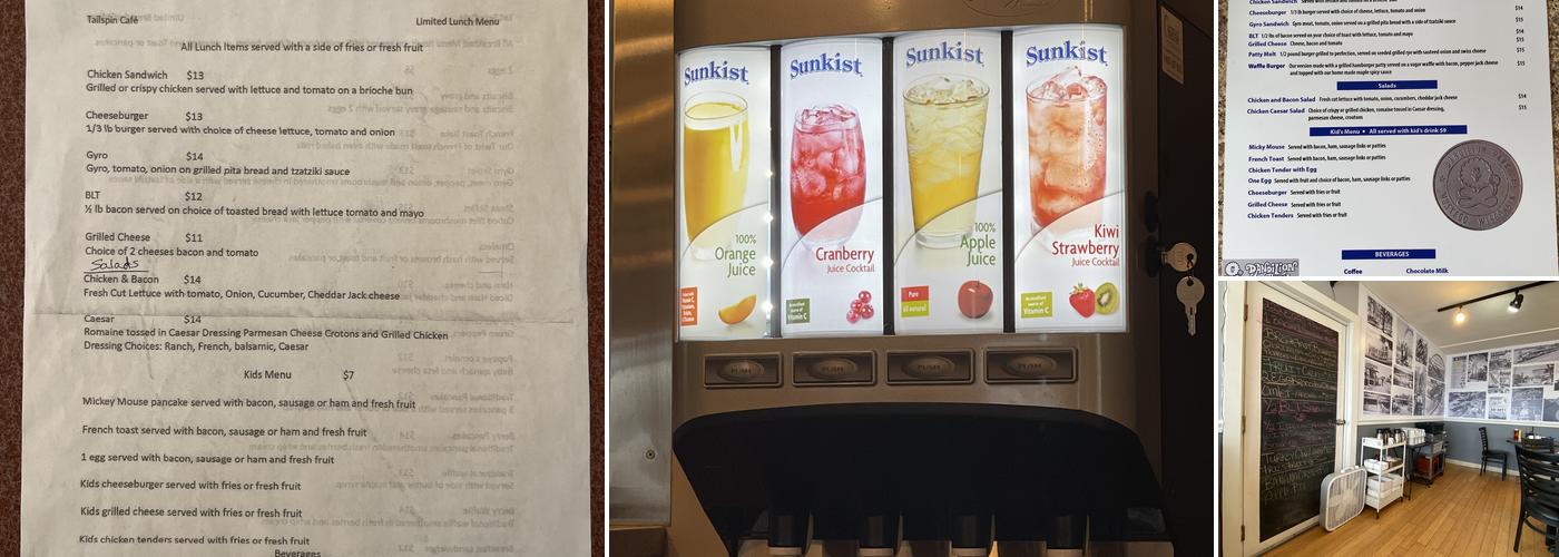 Tail Spin Cafe Menu