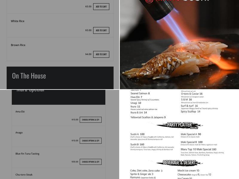 Maru Sushi Menu