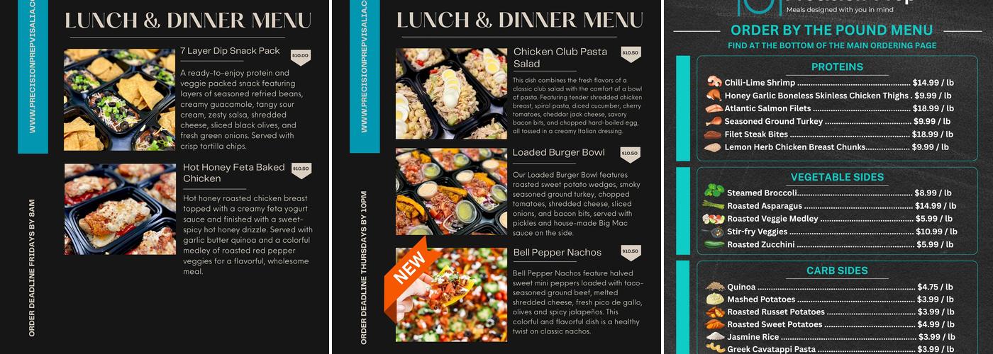 Precision Prep Menu