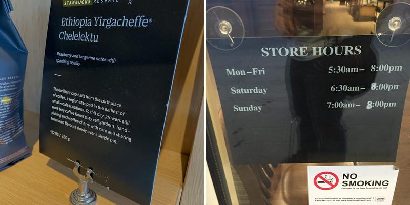 Starbucks Coffee Company Menu