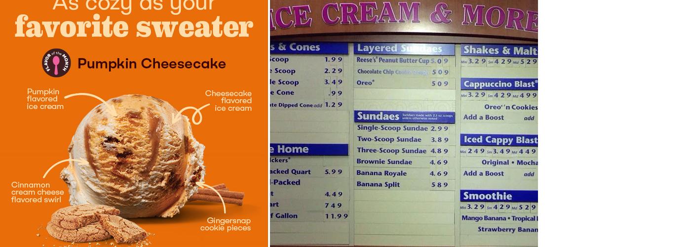 Baskin-Robbins Menu