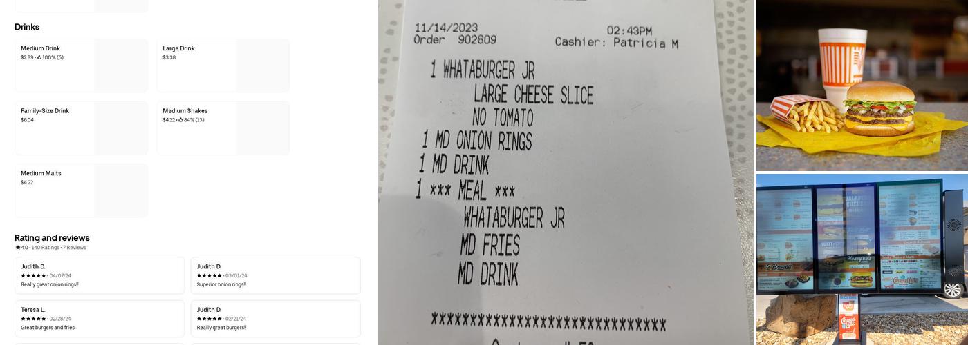 Whataburger Menu