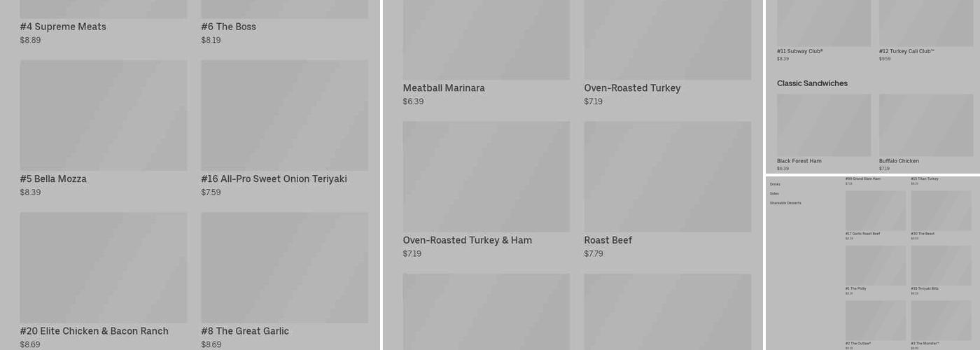 Subway Menu
