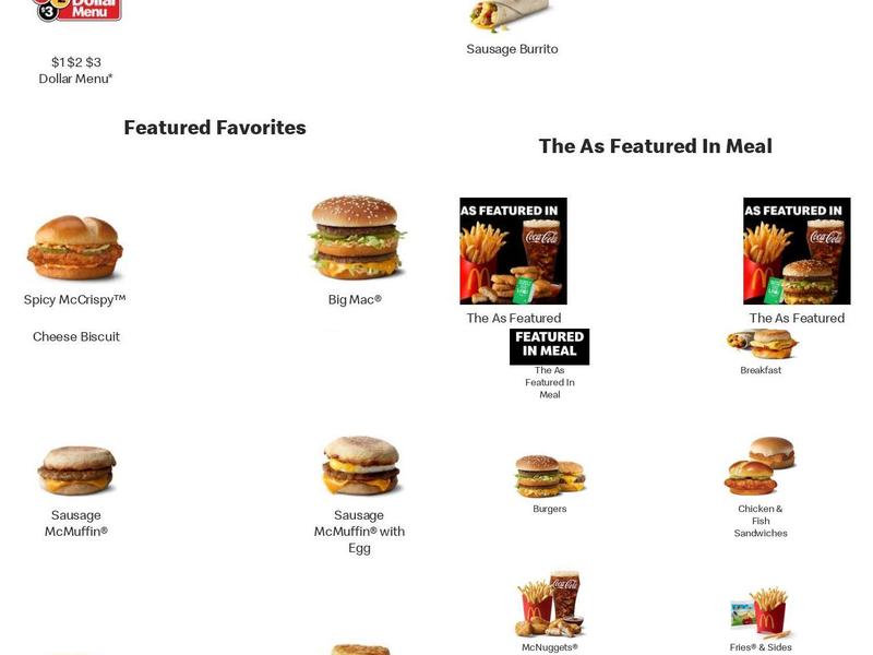 McDonald's Menu