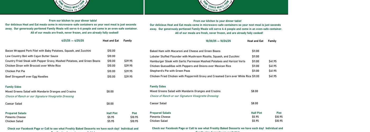Holmes Catering & Events Menu