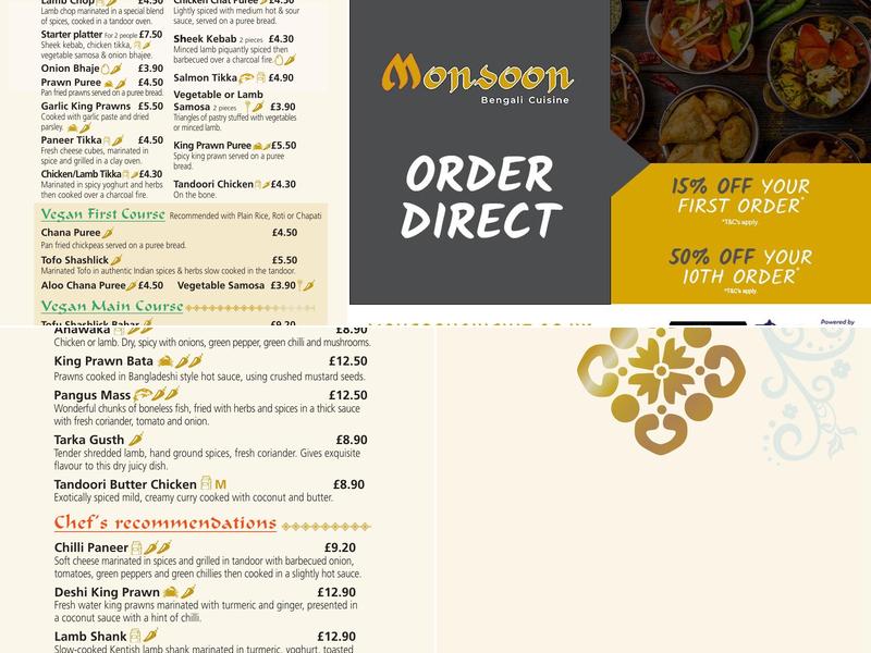 Monsoon Bengali Cuisine - Littlehampton Menu