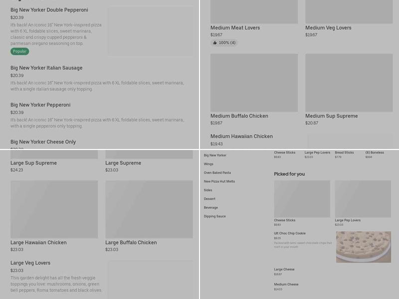Pizza Hut Menu