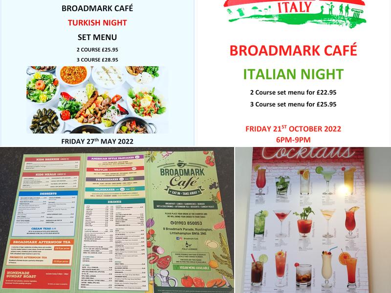 Broadmark Cafe & Bar Menu
