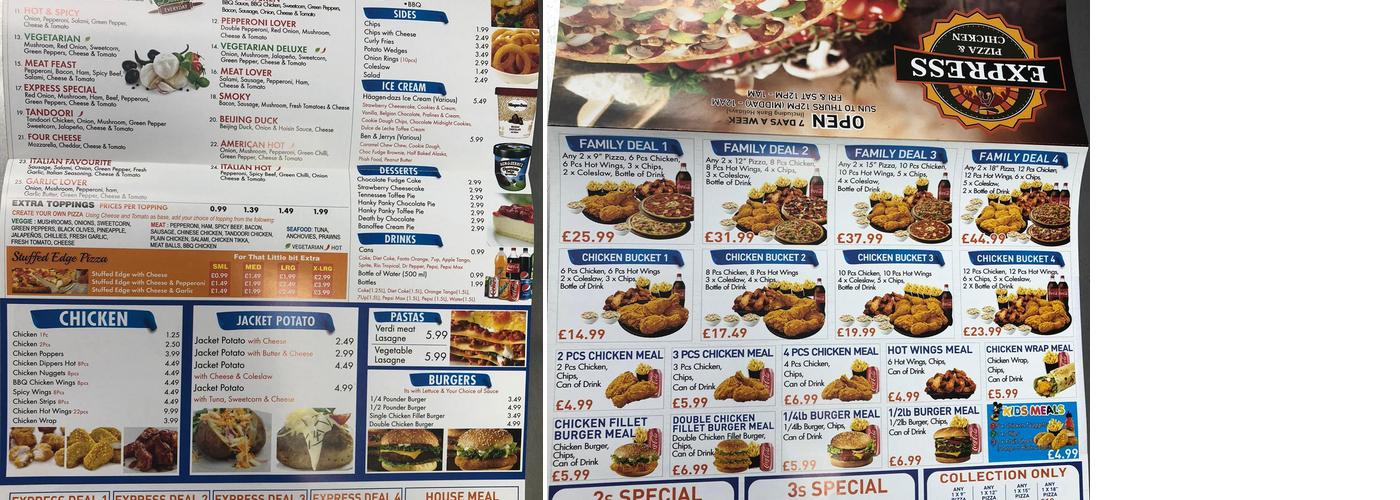 Express Pizza and Chicken (Rustington) Menu