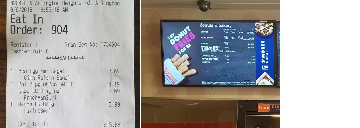 Dunkin' Menu
