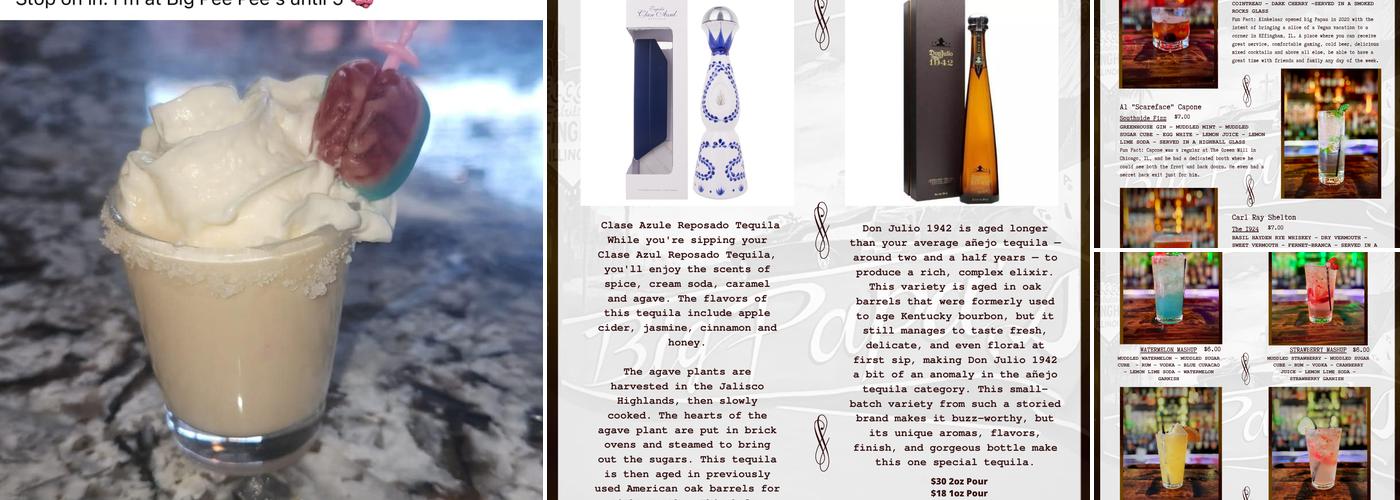 Big Papa's Cocktails and Gaming Lounge Menu