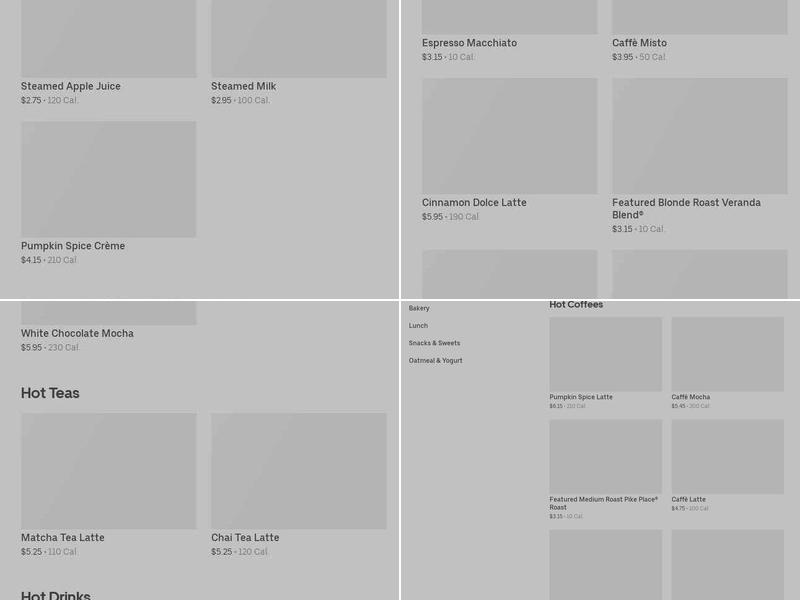 Starbucks Menu