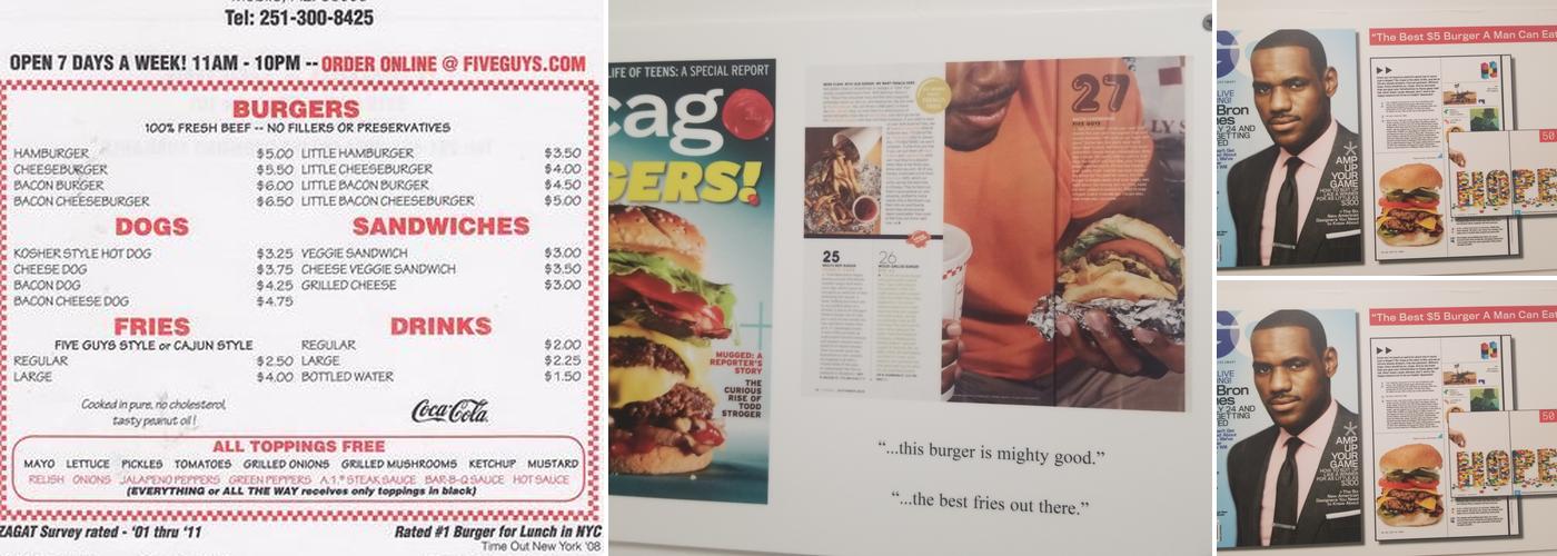 Five Guys Menu