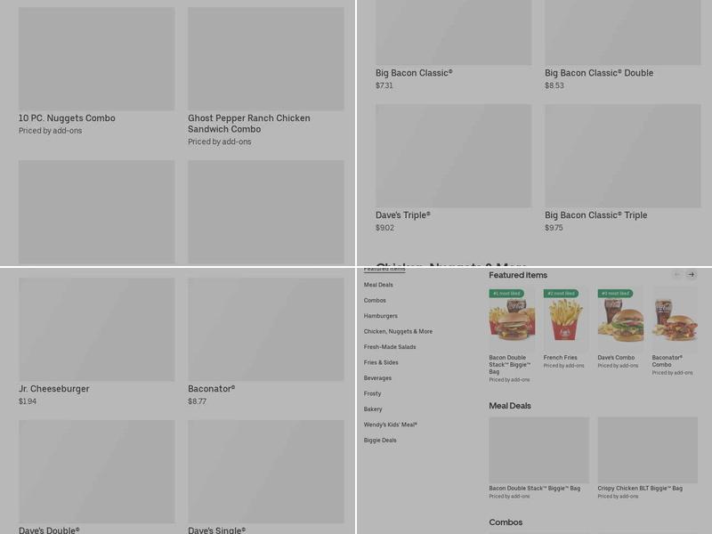 Wendy's Menu