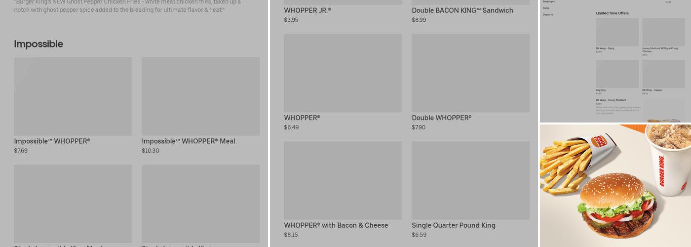 Burger King Menu