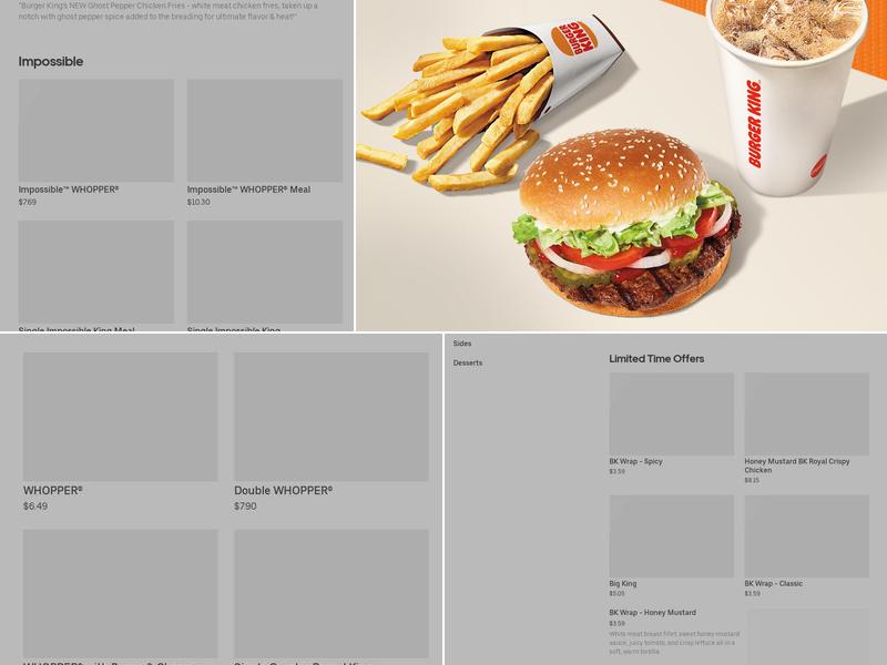 Burger King Menu