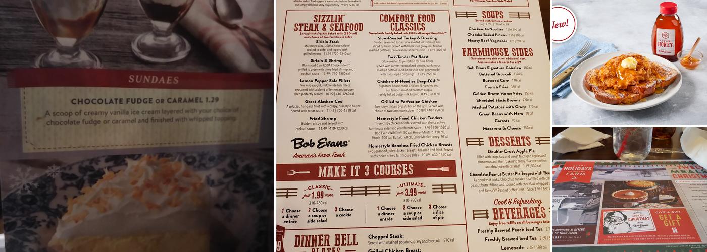 Bob Evans Menu