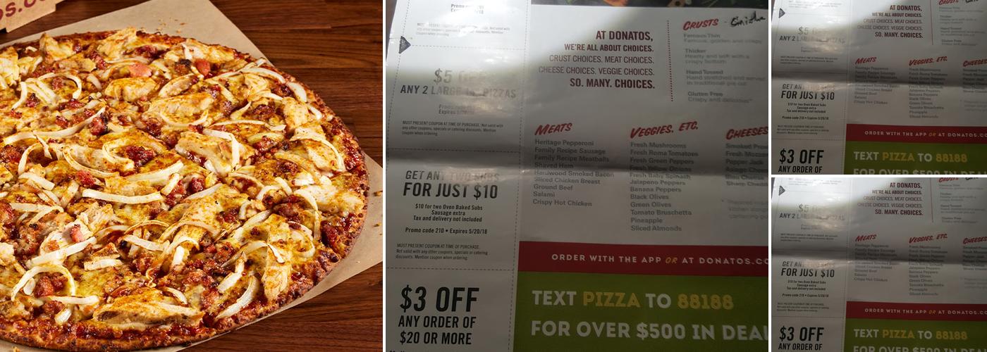 Donatos Pizza Menu