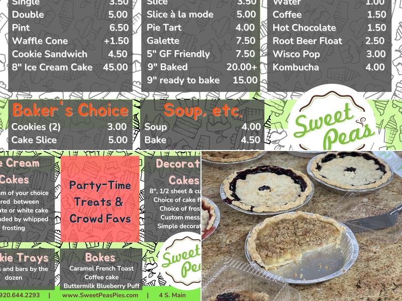 Sweet Pea's Menu