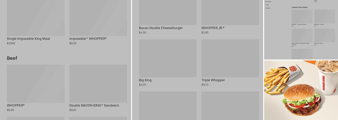 Burger King Menu