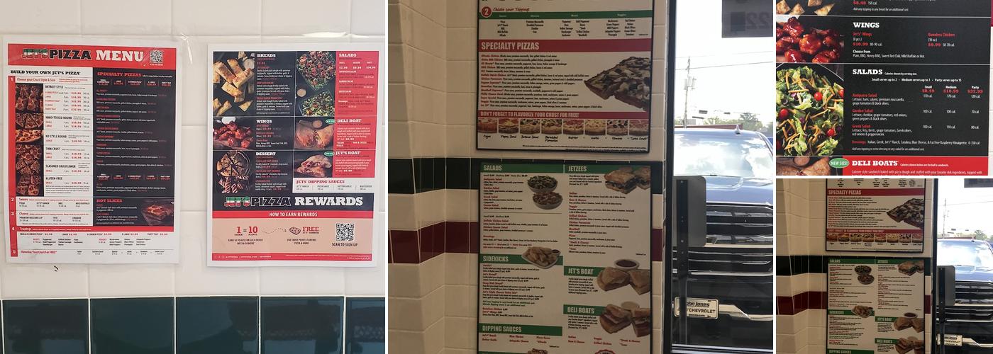 Jet's Pizza Menu