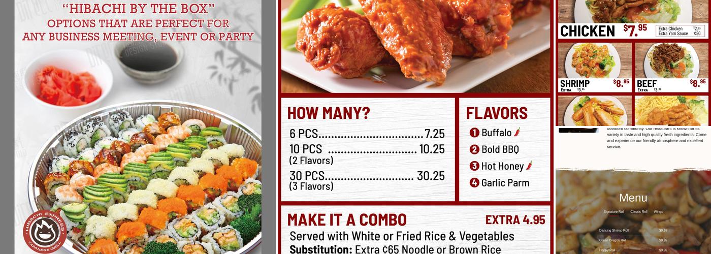 Hibachi Express Japanese Grill Menu