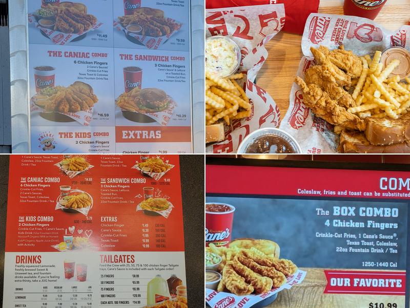 Raising Cane's Chicken Fingers Menu