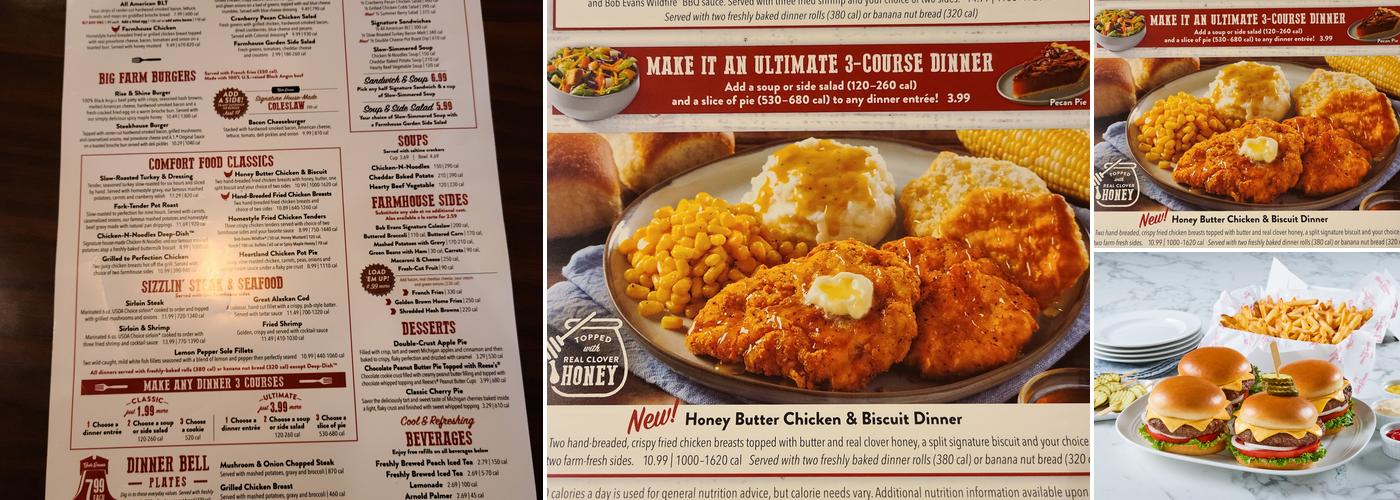 Bob Evans Menu