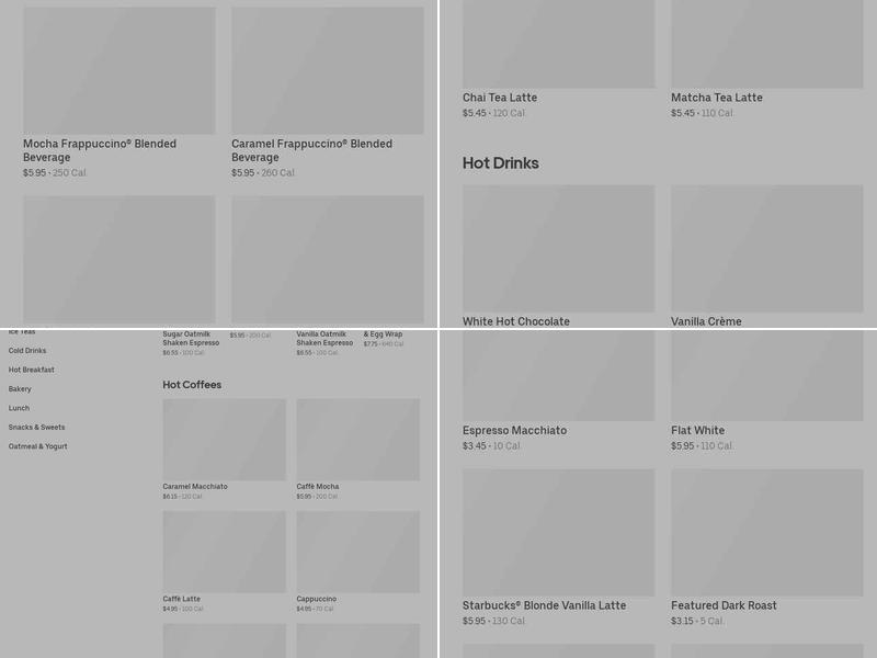 Starbucks Menu