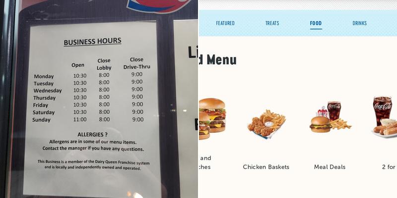 Dairy Queen Menu