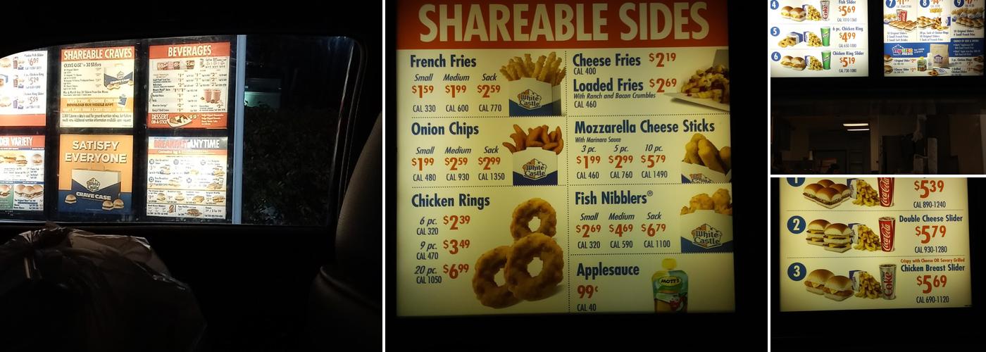 White Castle Menu