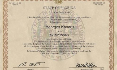 Yeorgos Kanaris Mobile and Remote Notary Public