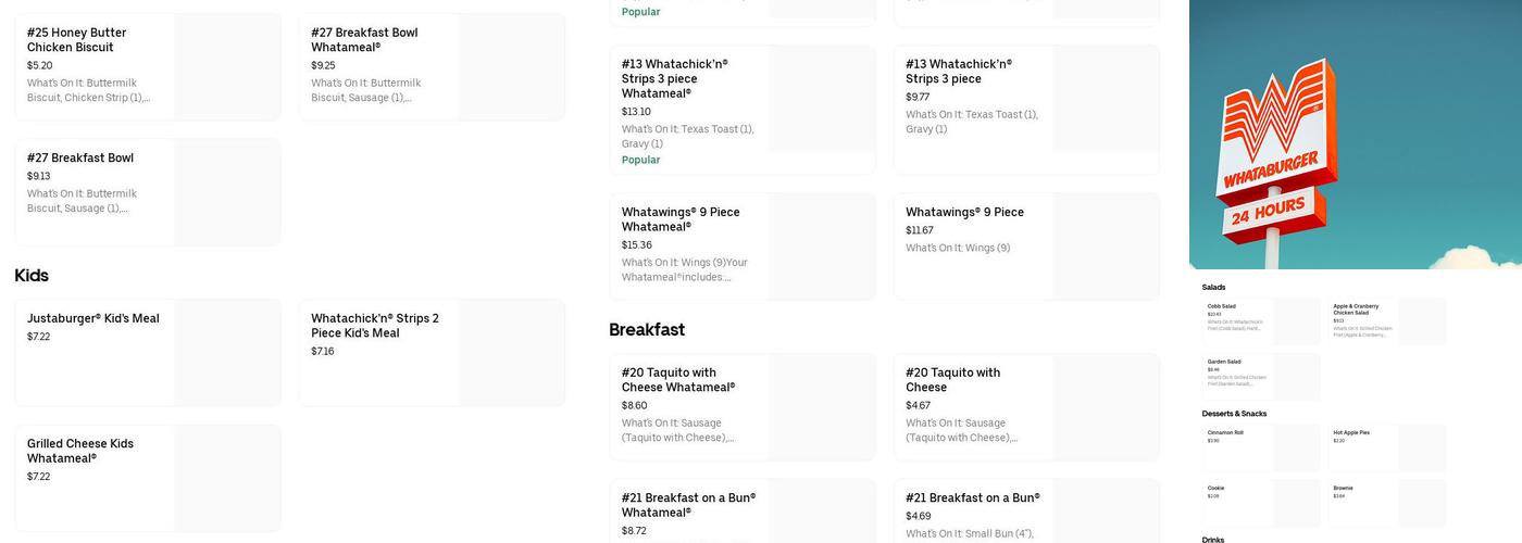 Whataburger Menu