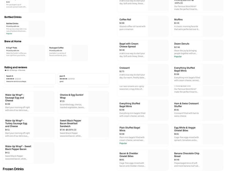 Dunkin' Menu