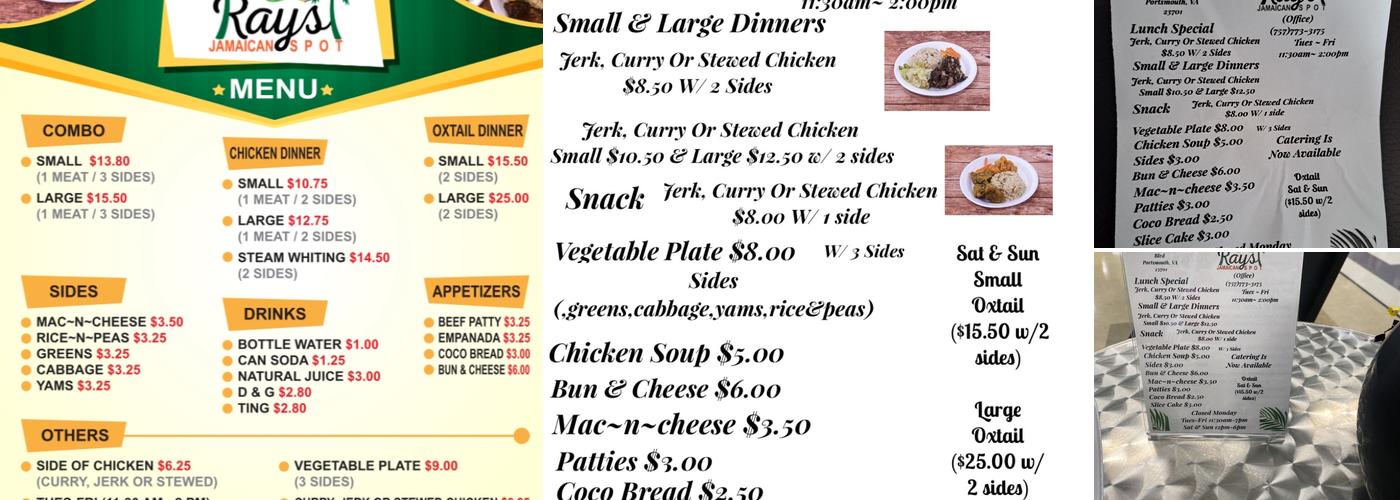 Ray’s Jamaican Spot Menu