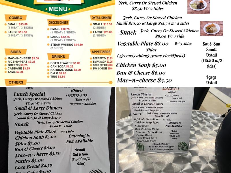 Ray’s Jamaican Spot Menu